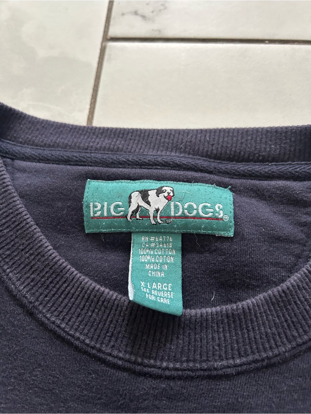 Vintage 90’s Big Dogs Dark Navy Embroidered Crewneck Sweatshirt - Picture 3 of 4